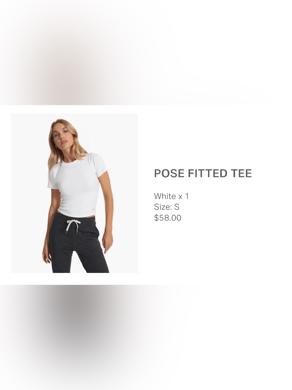 Vuori Pose Fitted Tee Sz S